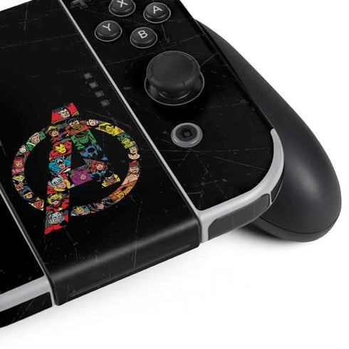 Marvel Classic Comics Avengers Logo Nintendo Switch OLED (2021) Skin